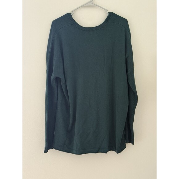 J.Jill Women V Neck Green Relaxed Fit Lightweight Pullover Sweater Cotton Tall M - Picture 4 of 6